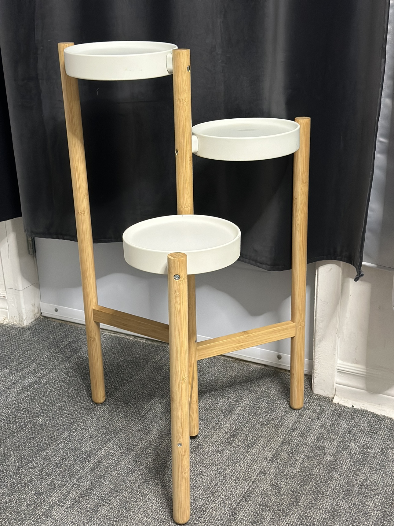 SATSUMAS Plant stand, bamboo/white, 78 cm (30 ¾ ")