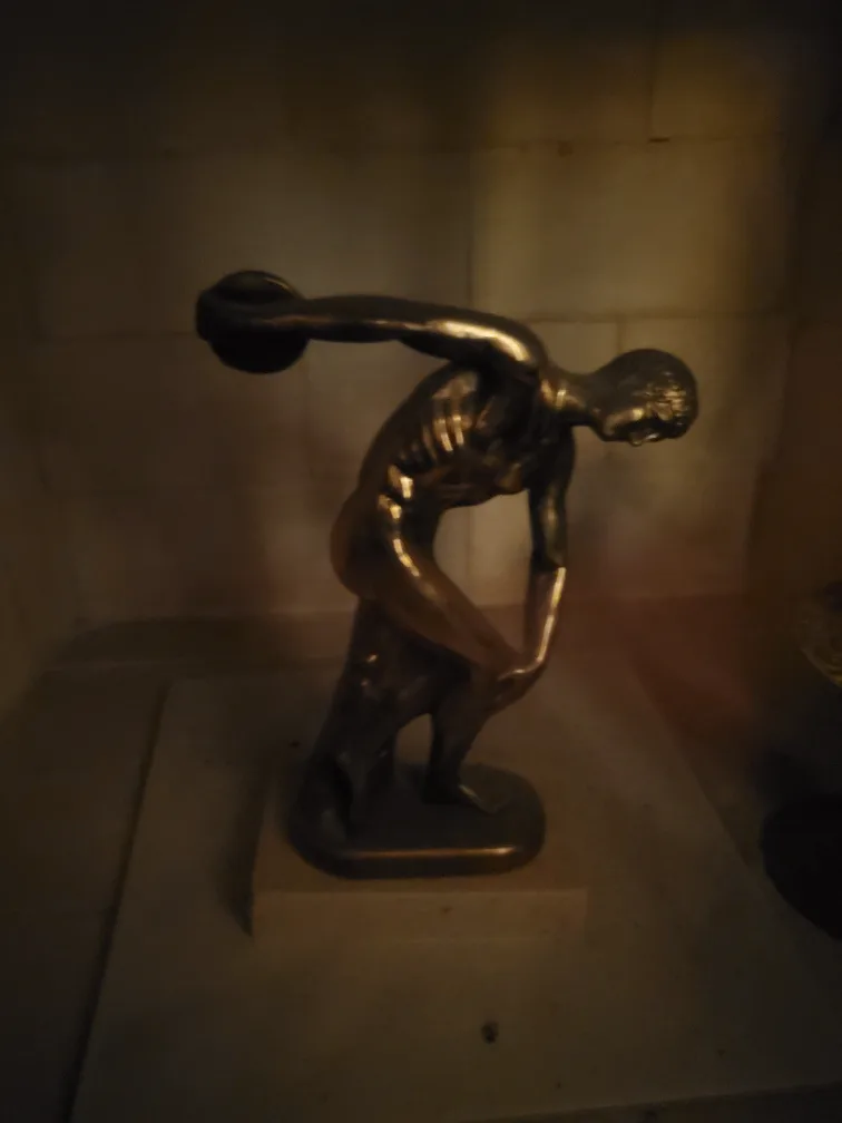 Bronze color Statue of a Discus Thrower greek thumbnail