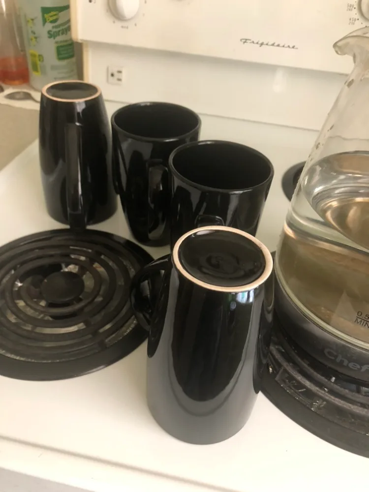 **LAST DAY** Four Tall Black Mugs image indicator(3)