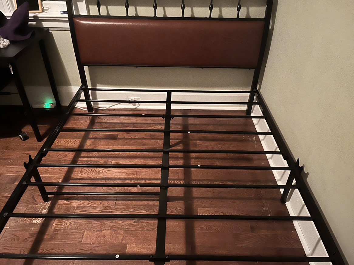 Queen Sized Metal Bed Frame with Headboard - photo 4