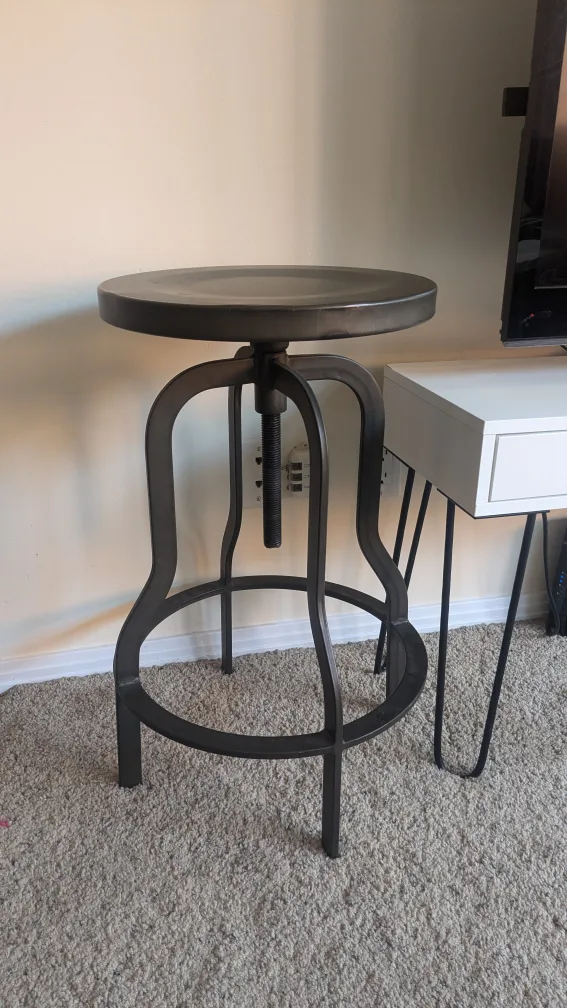 Adjustable industrial Structube bar stools, set of 3