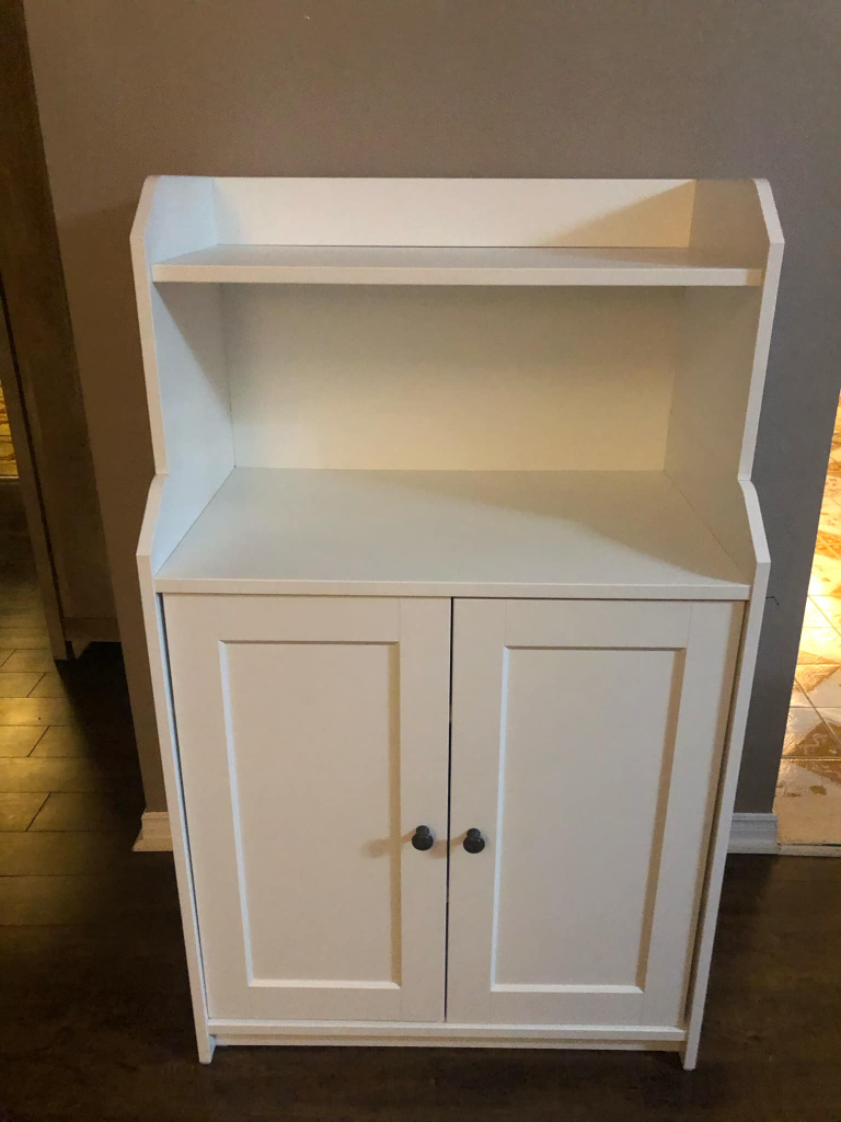 White Storage Cabinet with Shelves
