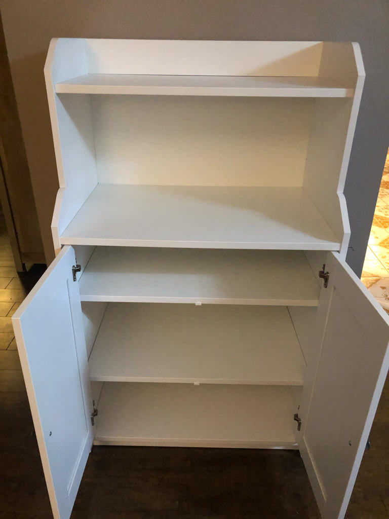 White Storage Cabinet with Shelves - photo 2