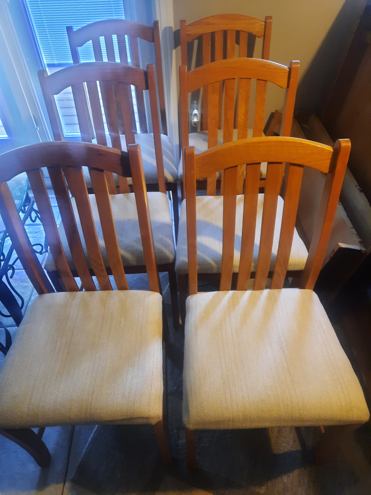 Oak Dining Table Set with 6 chairs and 2 Leaves - photo 3