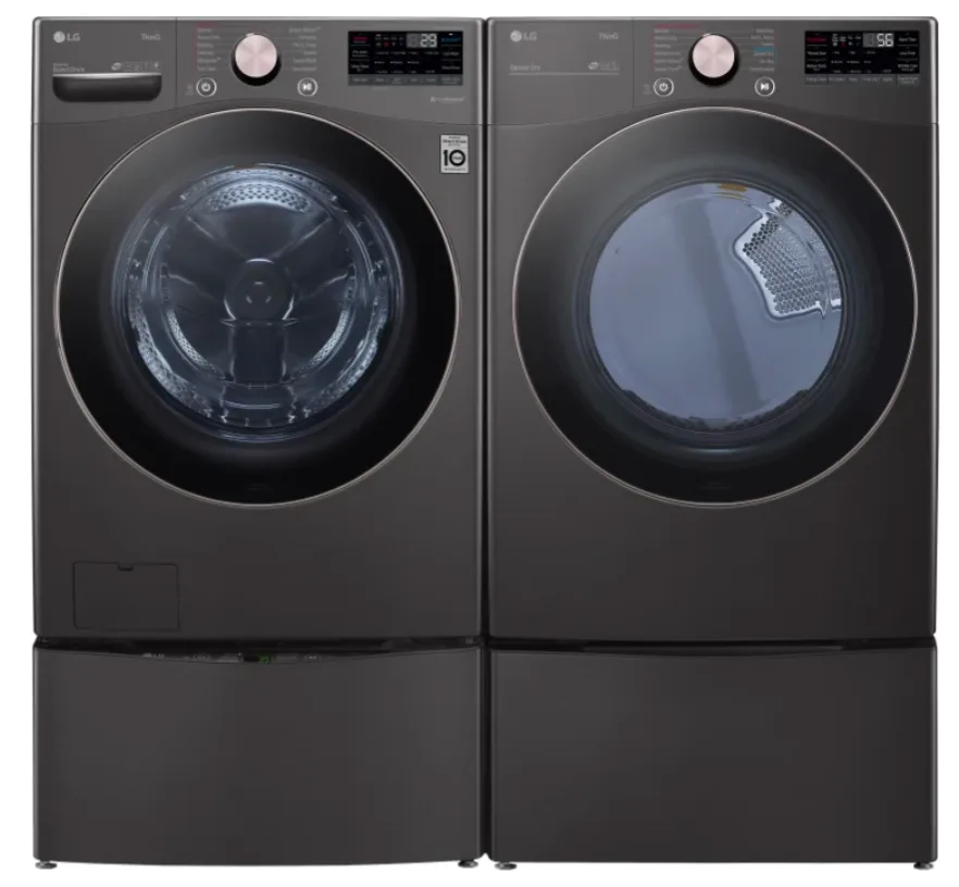 LG Washer and Dryer Set - front load with pedestals thumbnail