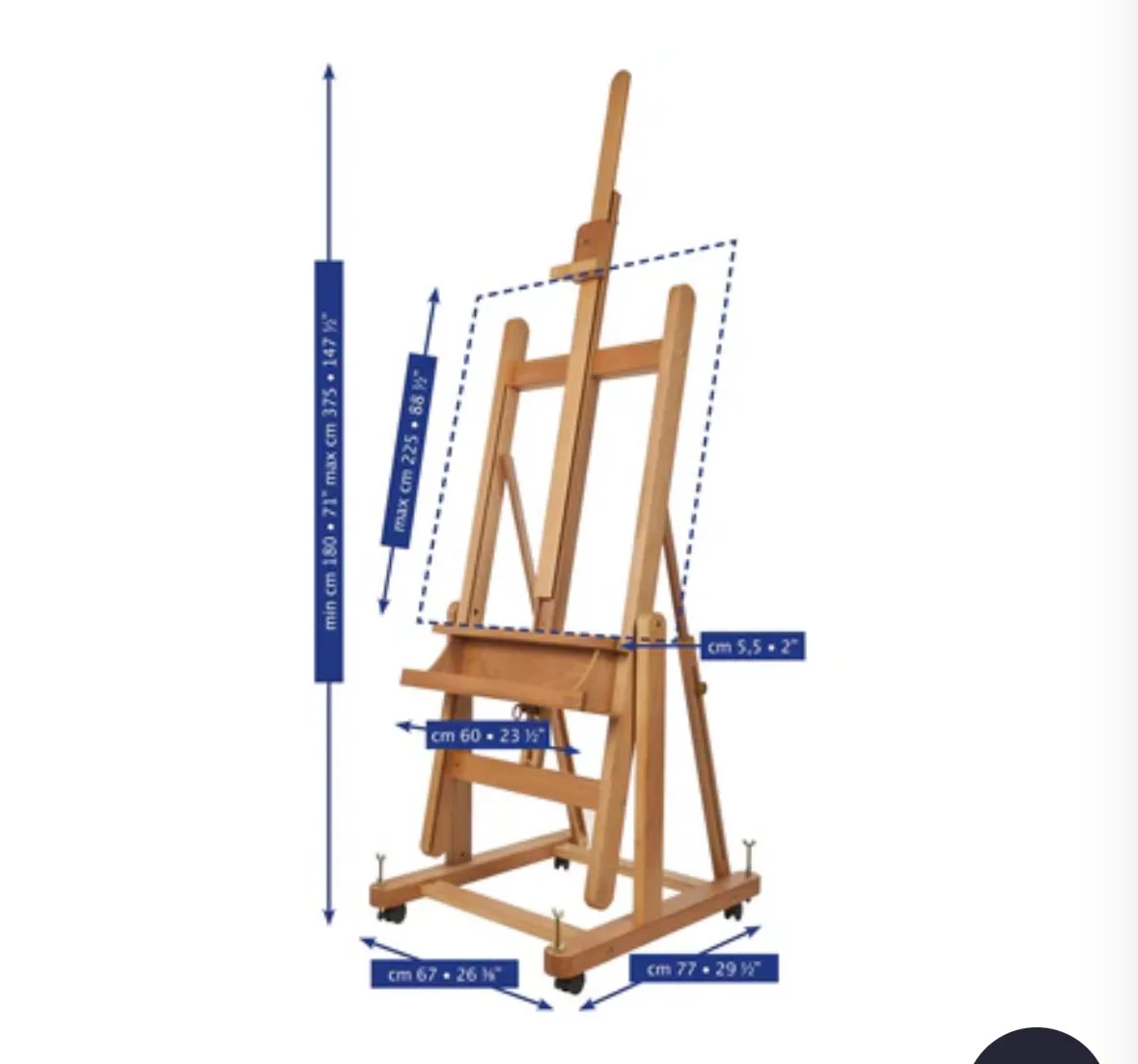 Convertible Artist Easel on Wheels image indicator(3)