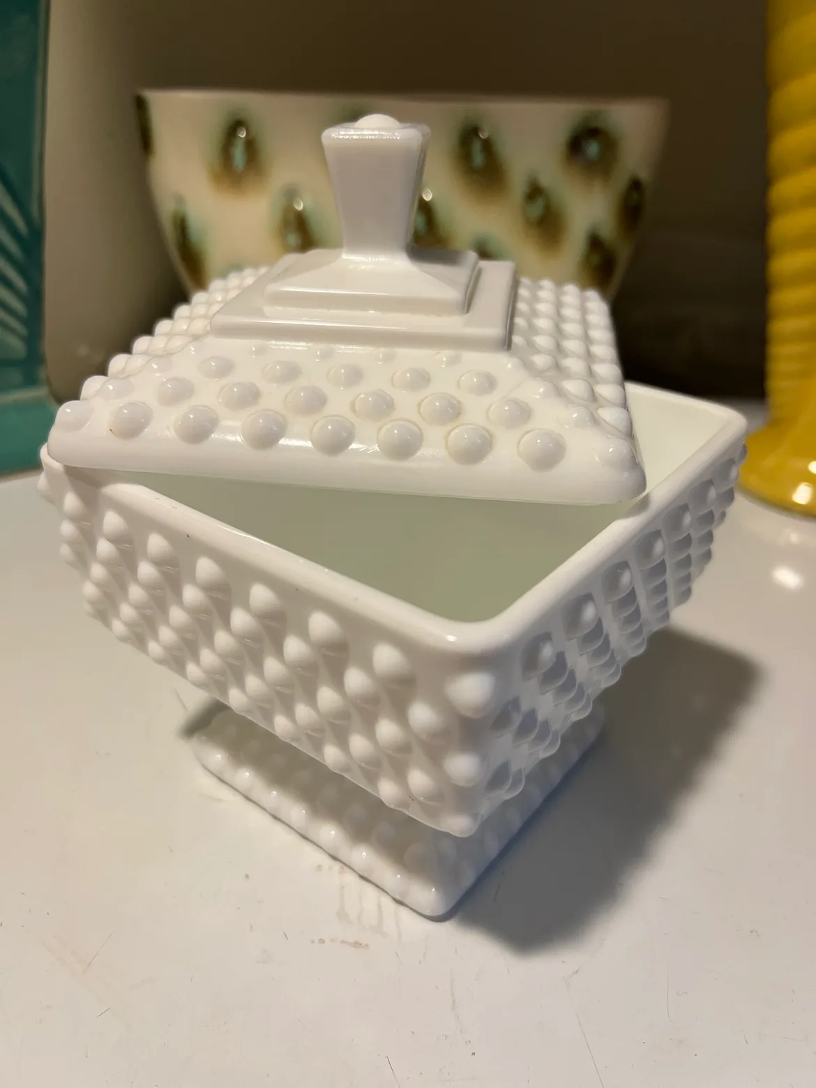 Milk Glass Trinket Box image indicator(2)
