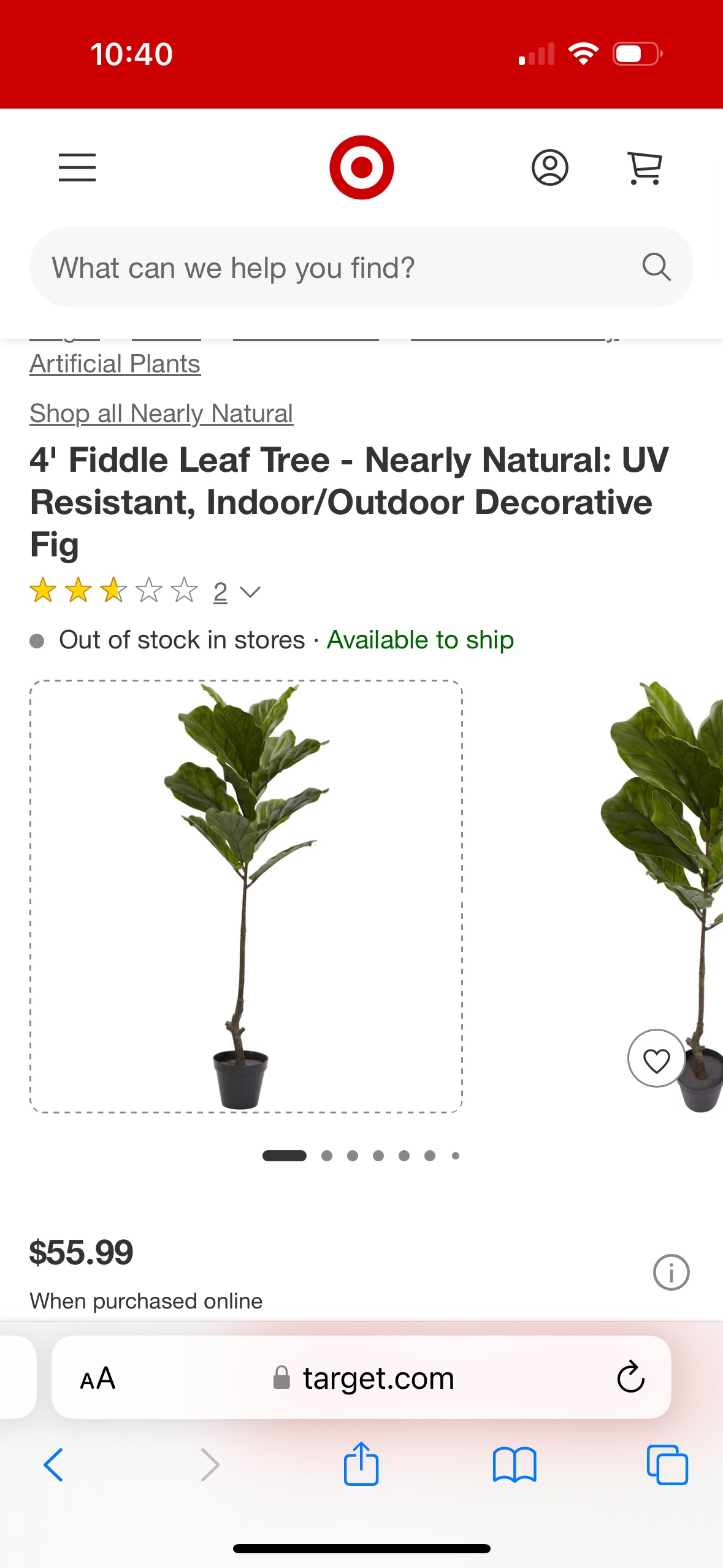 4' Faux Fiddle Leaf Tree - photo 4