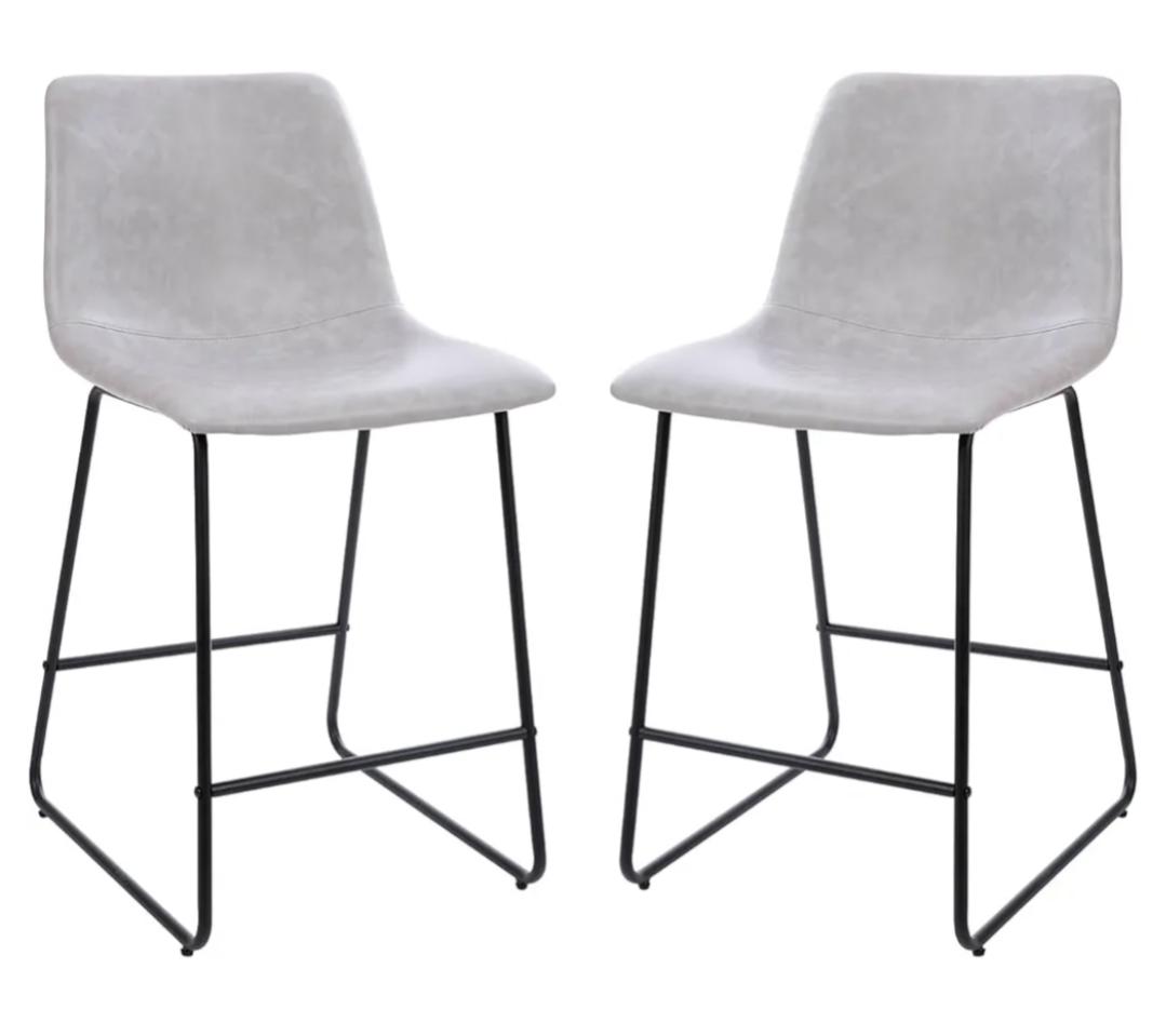 Set of 2 Grey Bar Stools, 30 inch - photo 3