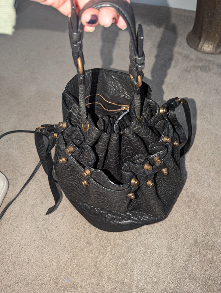 Alexander Wang Studded Black Leather Bag - photo 2