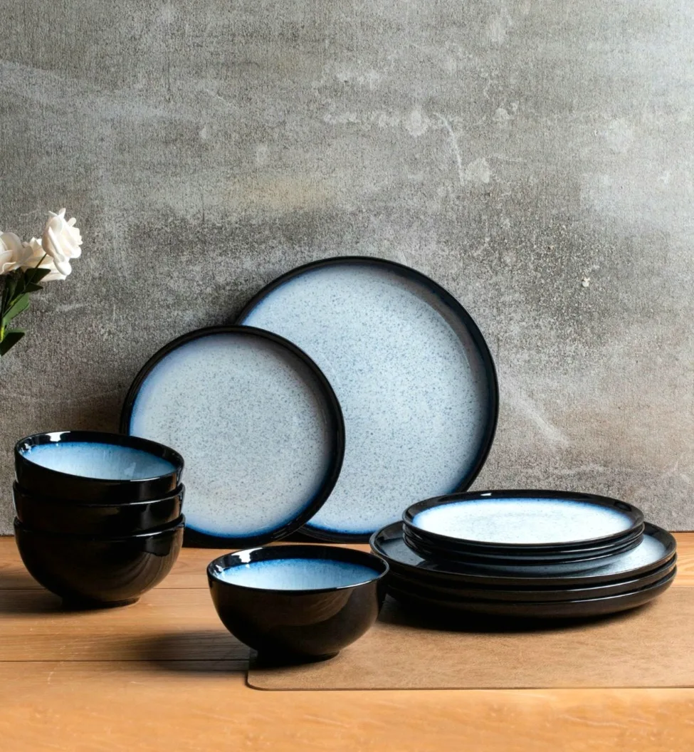 Blue and Black Dinnerware Set thumbnail