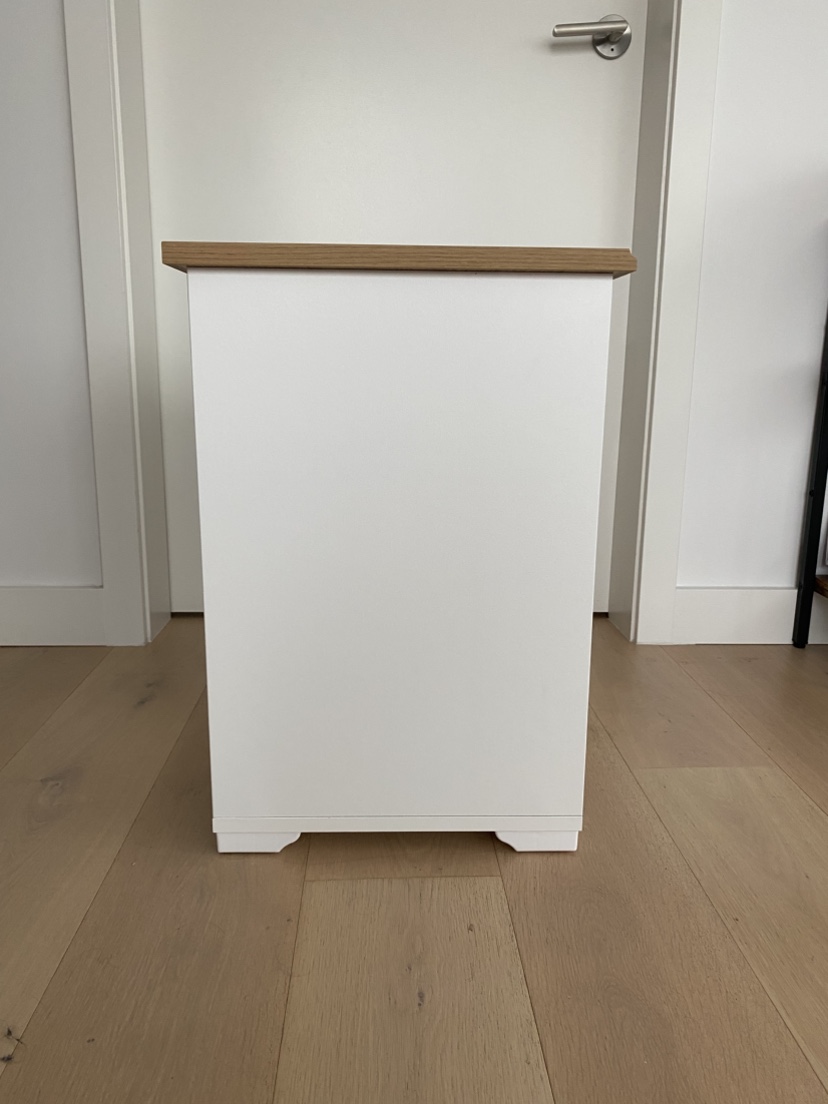 2 White Bed Table with Shelf - photo 4