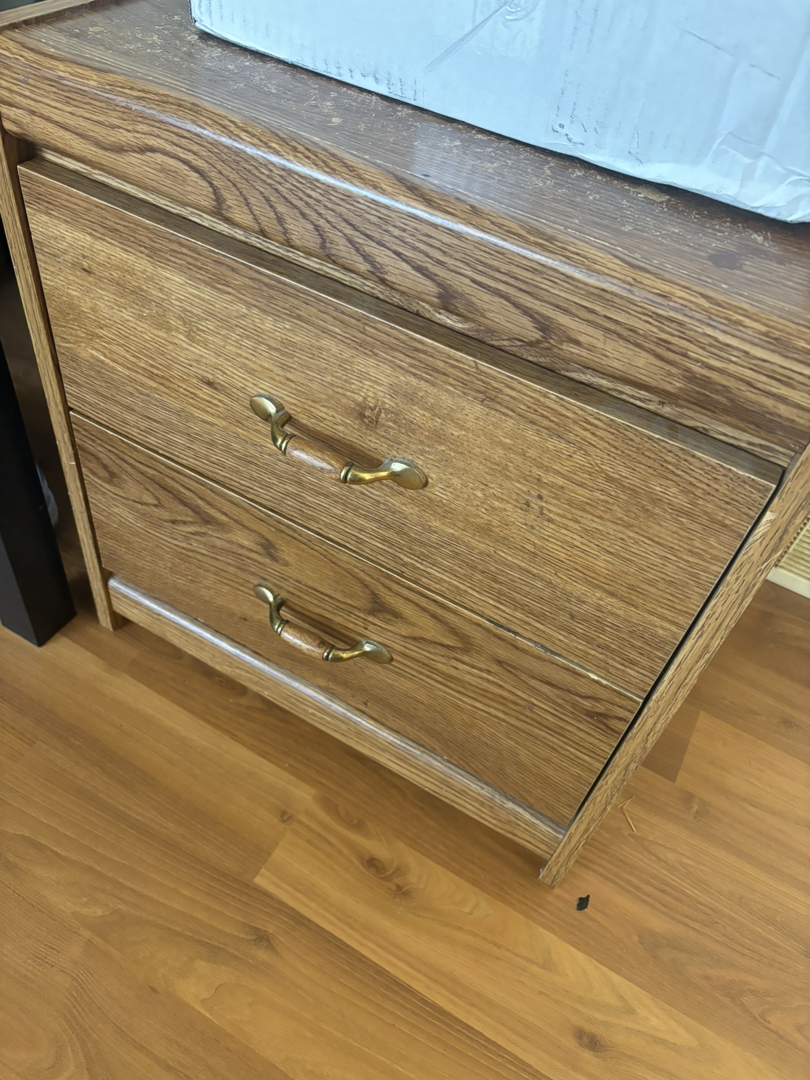 Wooden Nightstand with 2 Drawers