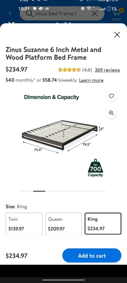 zinus 6 inch metal and wooden bed frame - photo 2