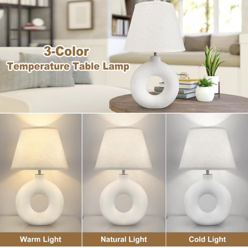 3-Color Temperature Table Lamp with Ceramic Base - photo 2