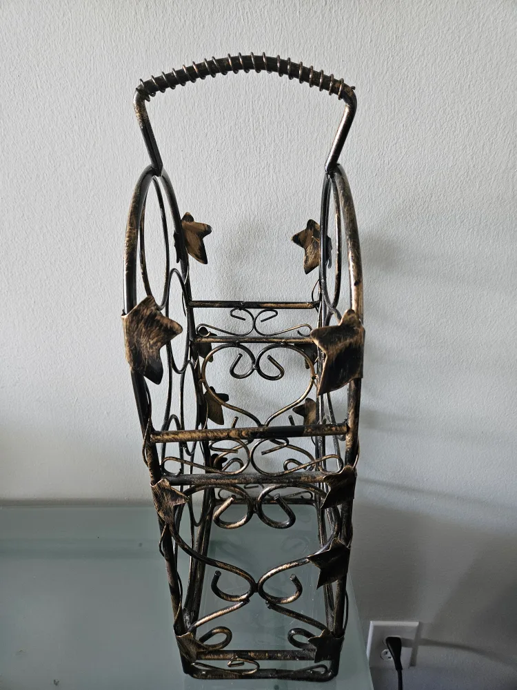 Vintage Wrought Iron Wine Rack image indicator(2)