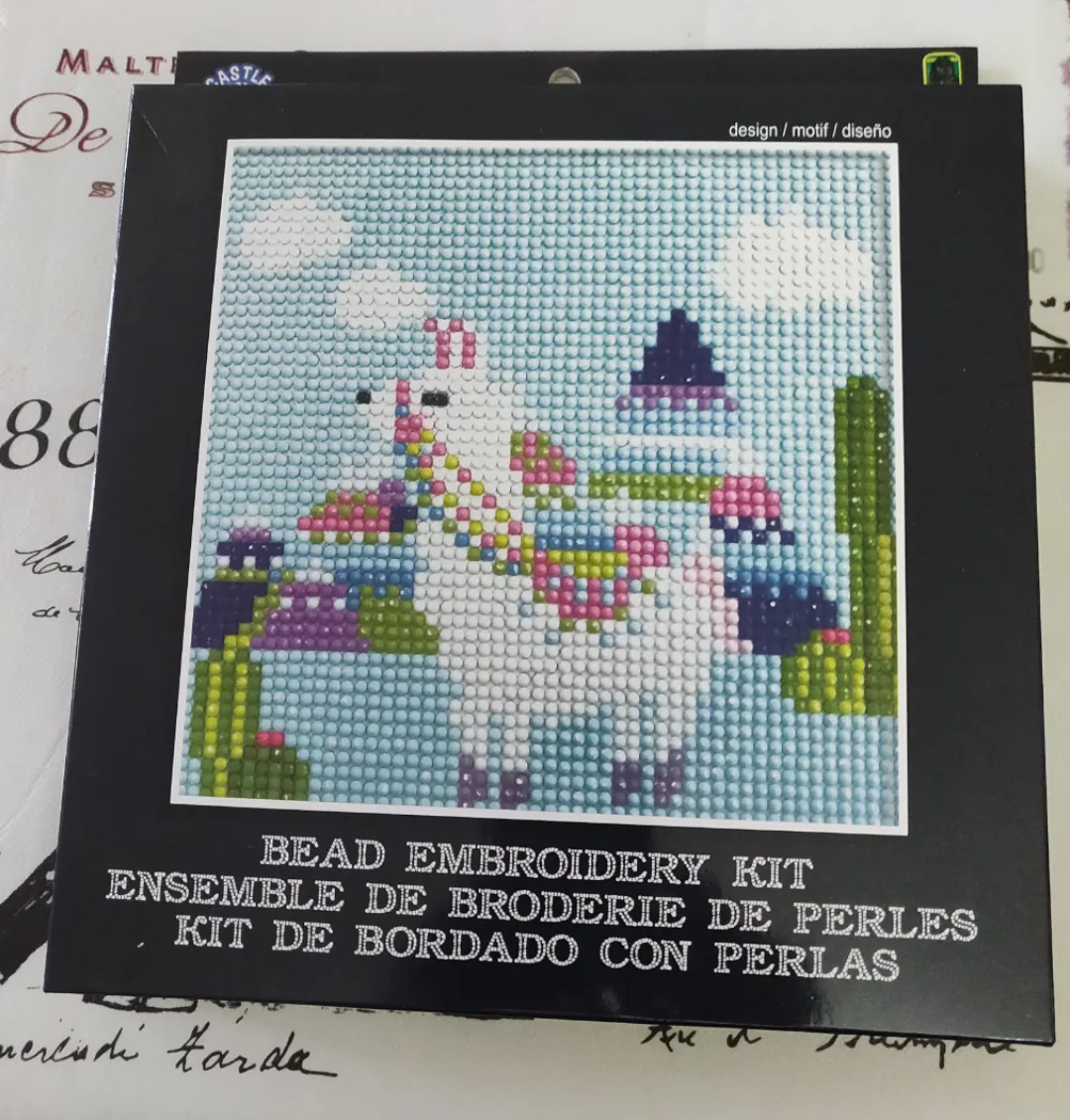 Bead Embroidery Kit - Llama & Unicorn thumbnail