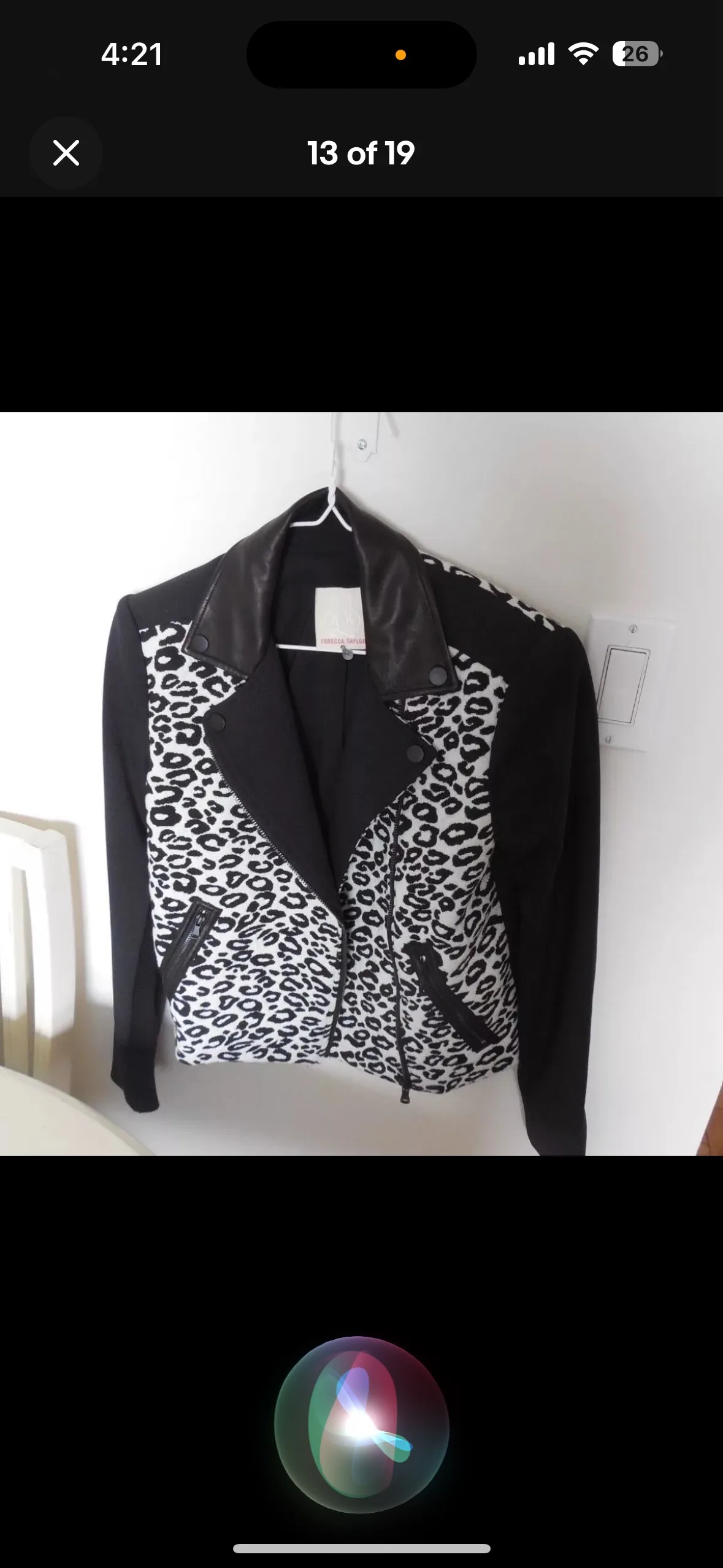🧡 $695 NWOT Rebecca Taylor Sz 0 XS S leopard Moto Jacket Leather image indicator(10)