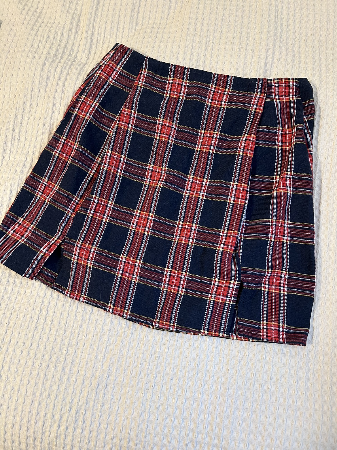 Red and Black Plaid Skirt