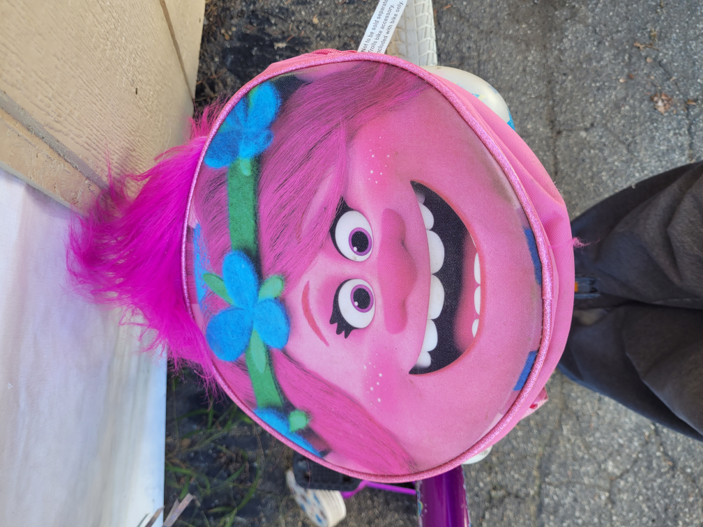 Trolls bike with bag, helmet and training wheels - photo 2