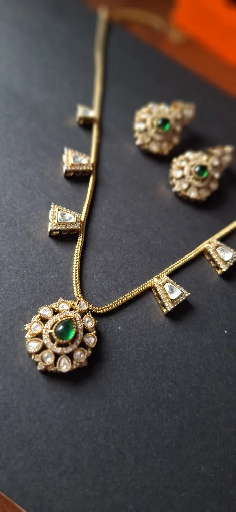 Gold Tone Necklace and Earrings thumbnail