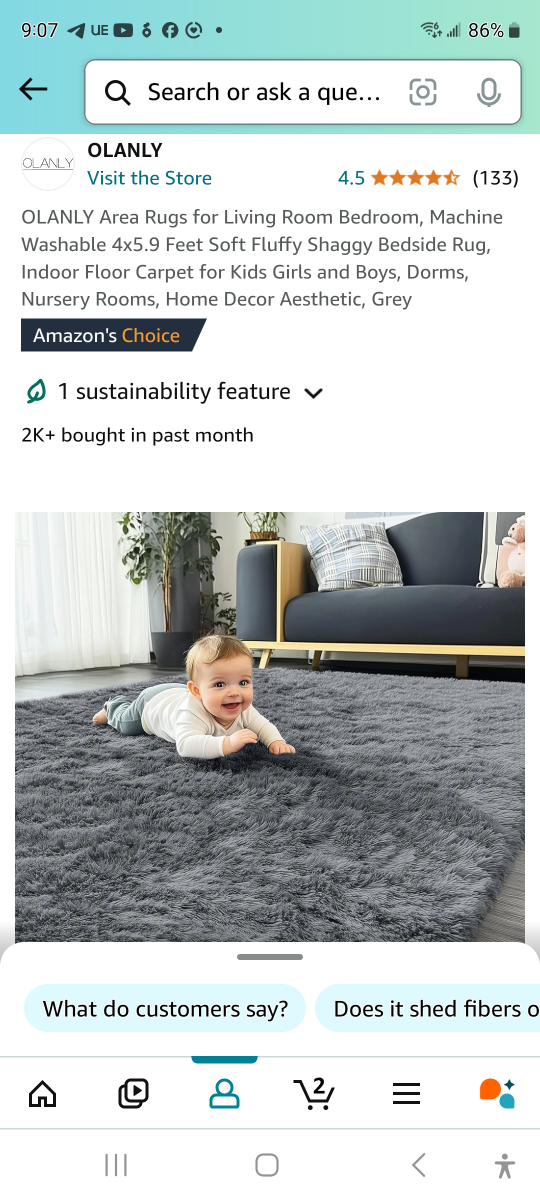 Brand new Washable area rugs 4 x 5.9feet. Soft & fluffy.