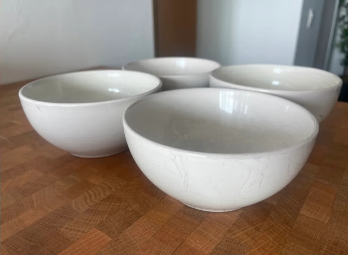 IKEA White Ceramic Bowls thumbnail