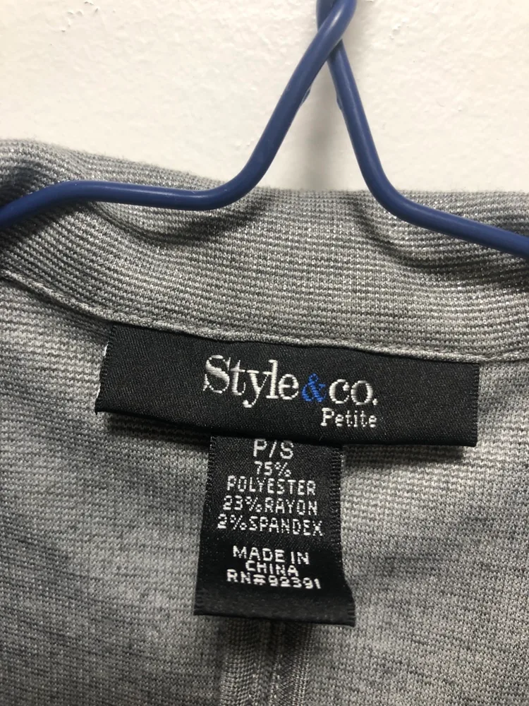 🧡 Light Sparkly Silver Style & Co. Petite Blazer image indicator(2)