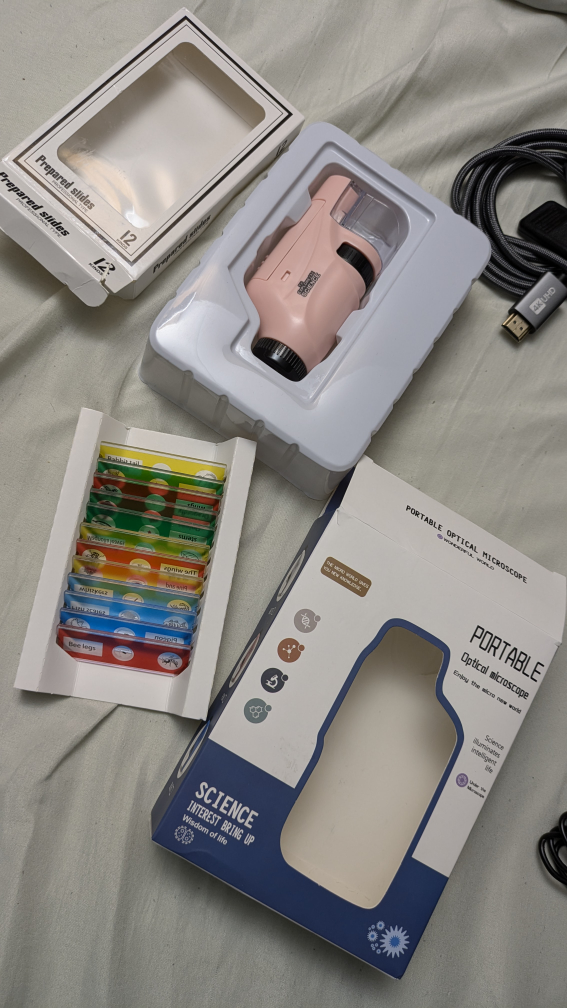 Portable Microscope with 12 Prepared Slides