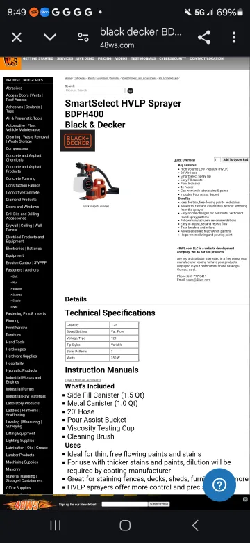 Black & Decker SmartSelect HVLP Sprayer