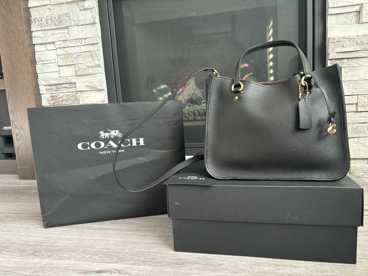 Coach Black Leather Tote Bag