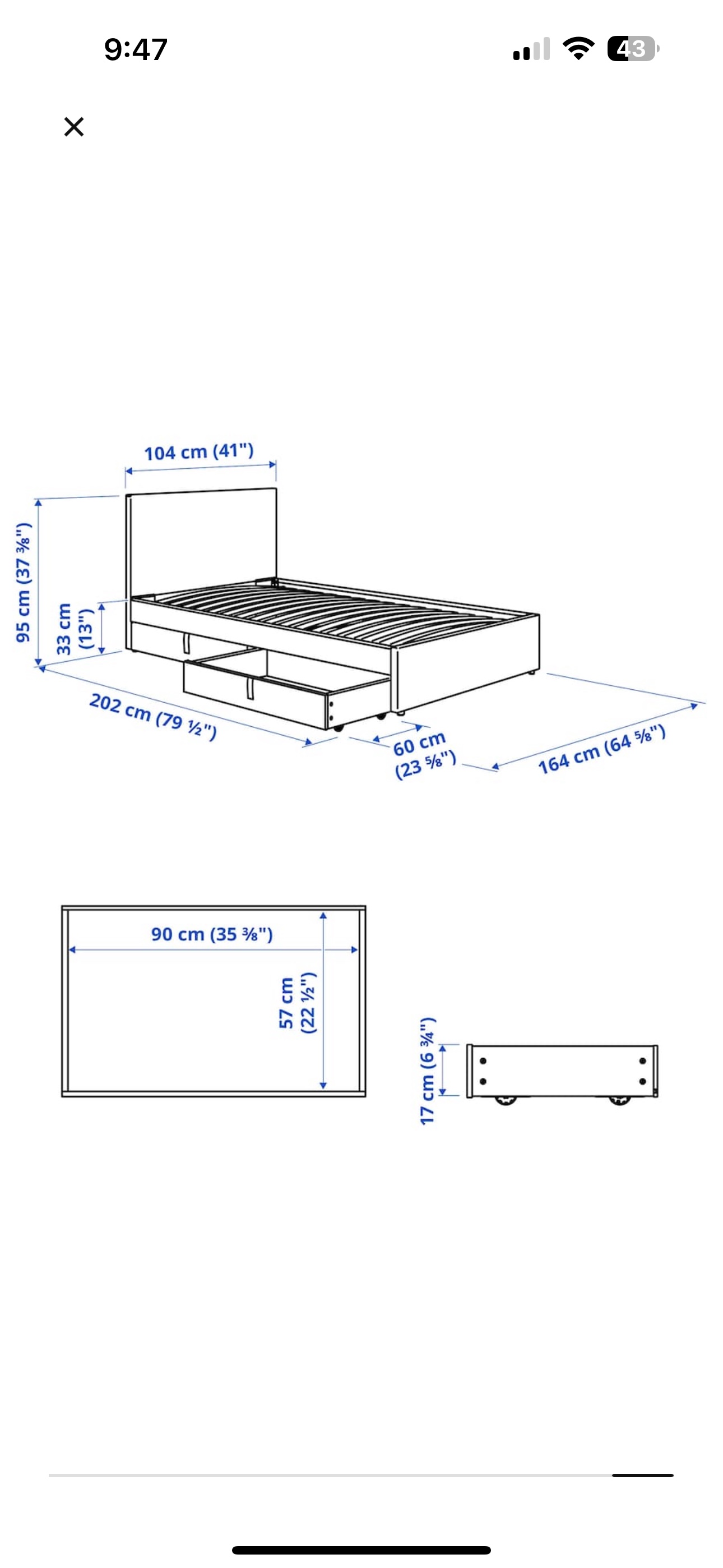 Full Size Bed Frame with Storage Drawers - photo 2