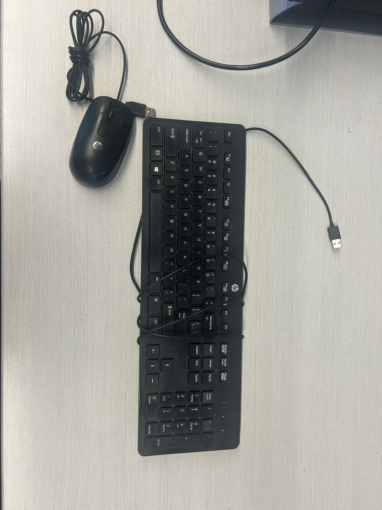 HP keyboard and Logitech mouse, wired thumbnail