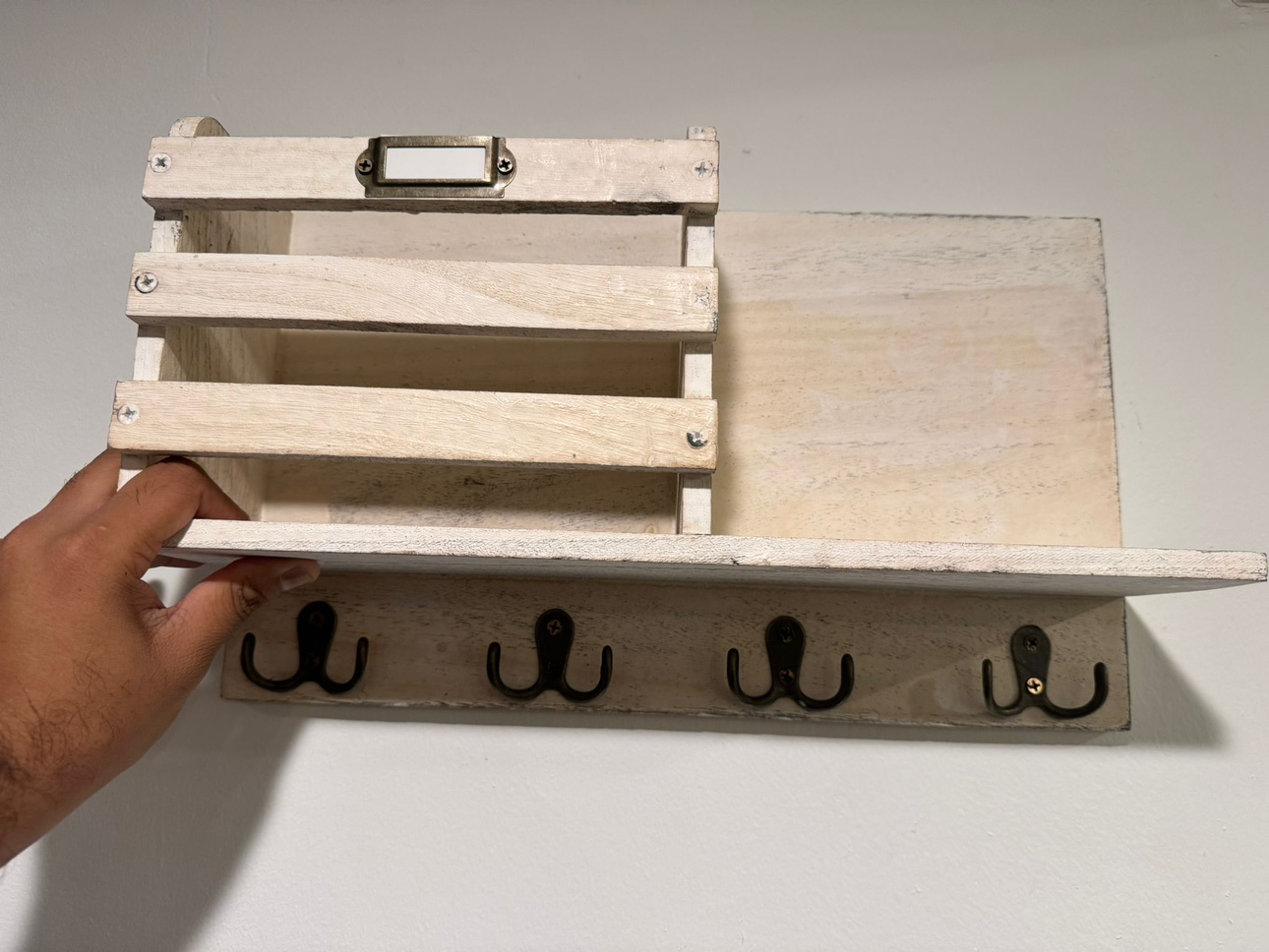 White Wooden Wall Organizer - photo 3