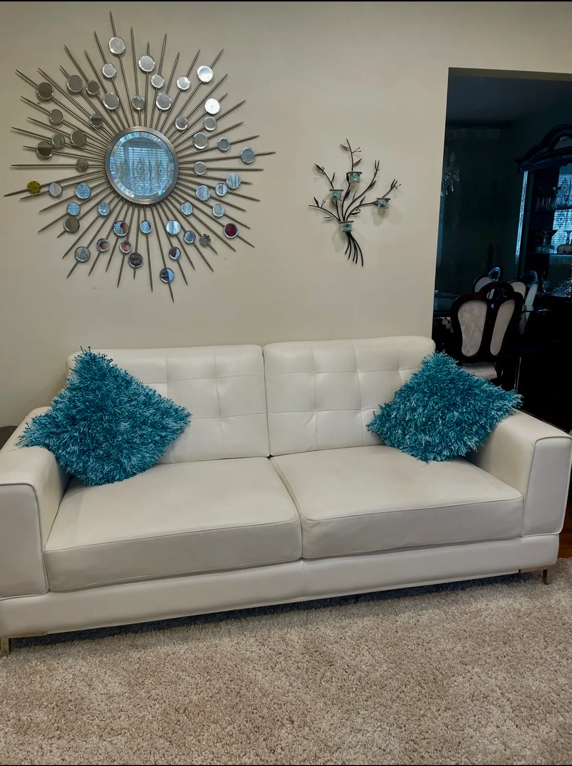White Leather Sofa thumbnail