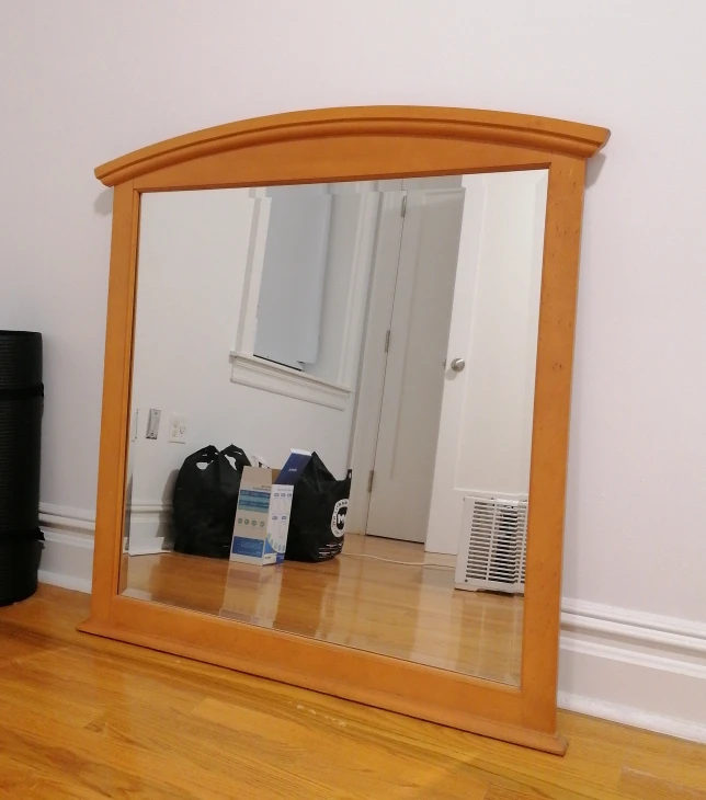 Wooden Arched Mirror