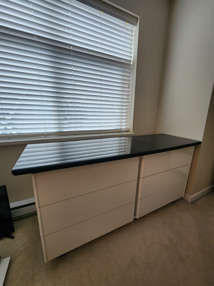 Moving sale!!! Gloss Black and white wood dresser
