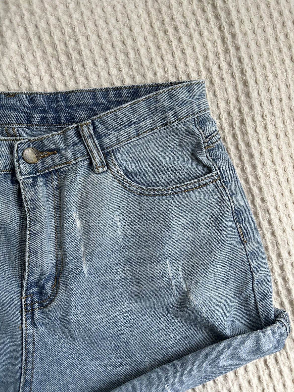 Light Wash Denim Shorts - photo 5