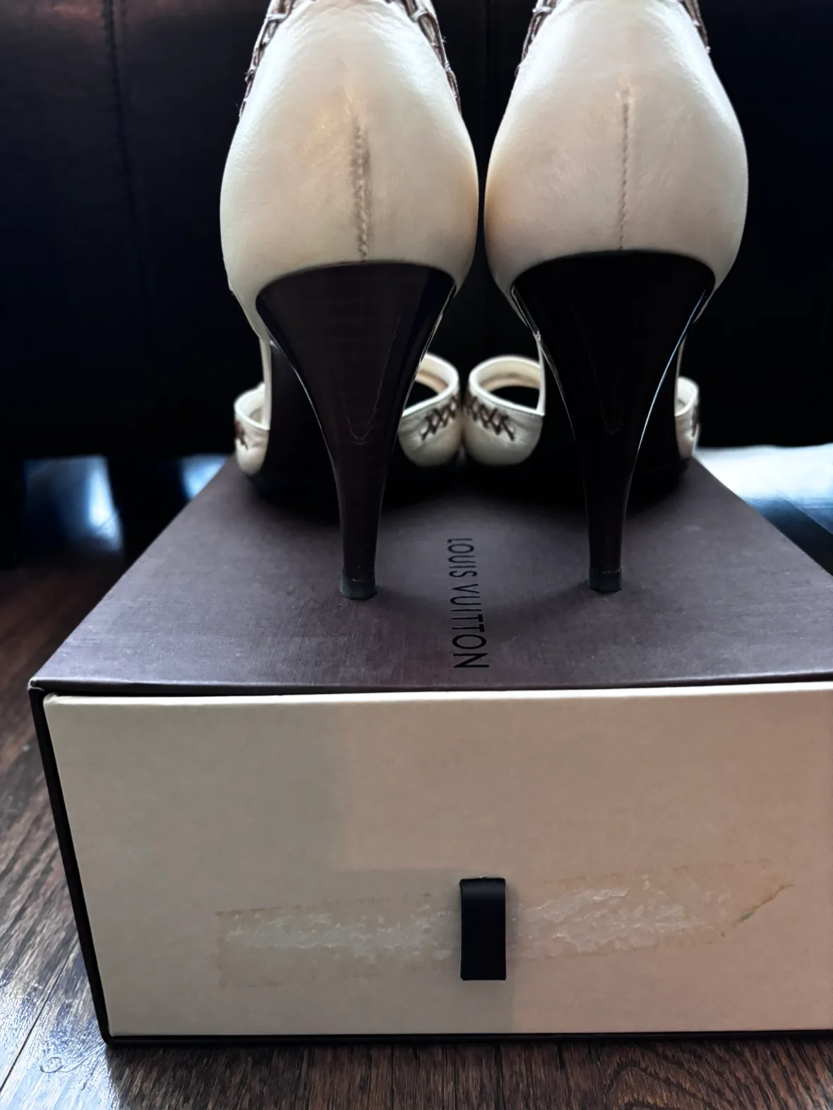 Louis Vuitton White Leather Heels image indicator(3)