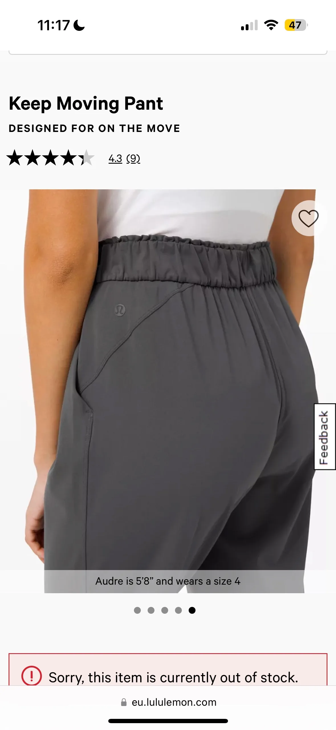 Lululemon Keep Moving Pant 25” full length size 10 image indicator(5)