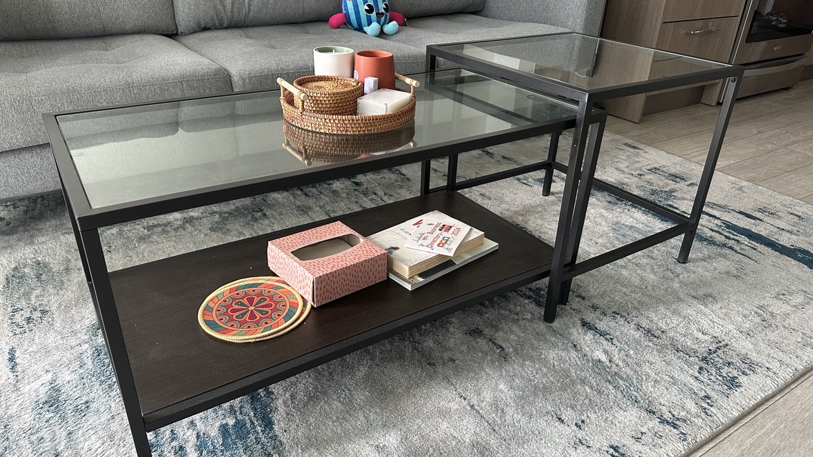 Glass Top Coffee Table Set