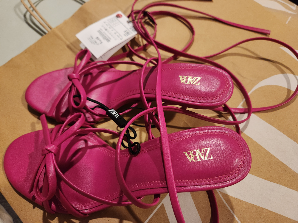 Zara Pink Heels with Wrap around straps - photo 5