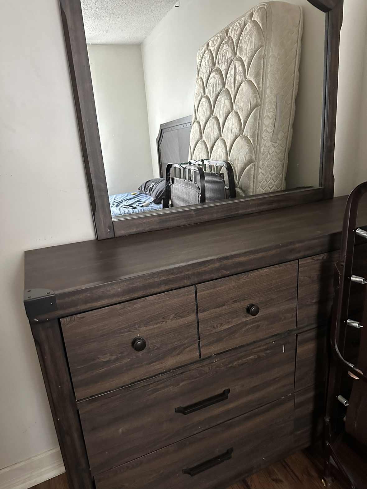 Dark Brown Dresser with Mirror
