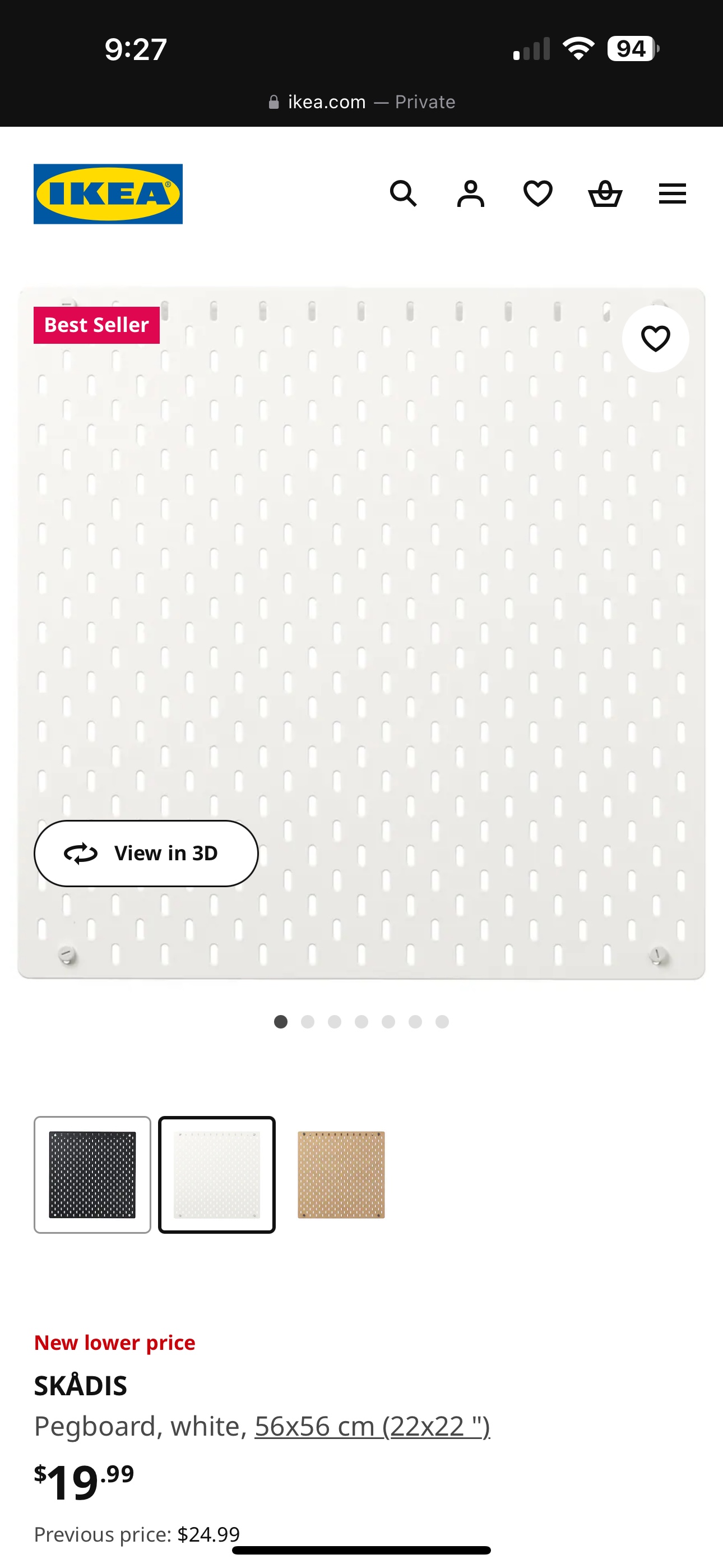 IKEA SKADIS Pegboard