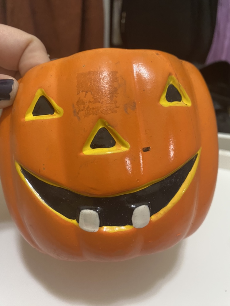 Vintage Halloween pumpkin ceramic