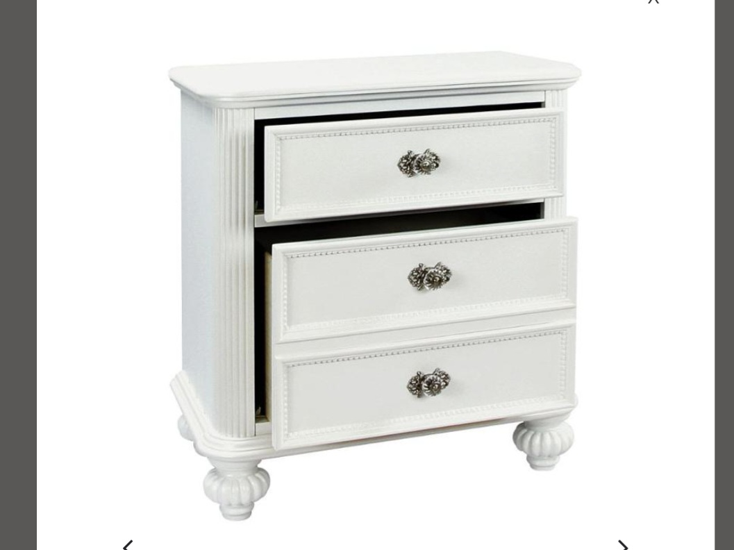 White Nightstand with 2 Drawers