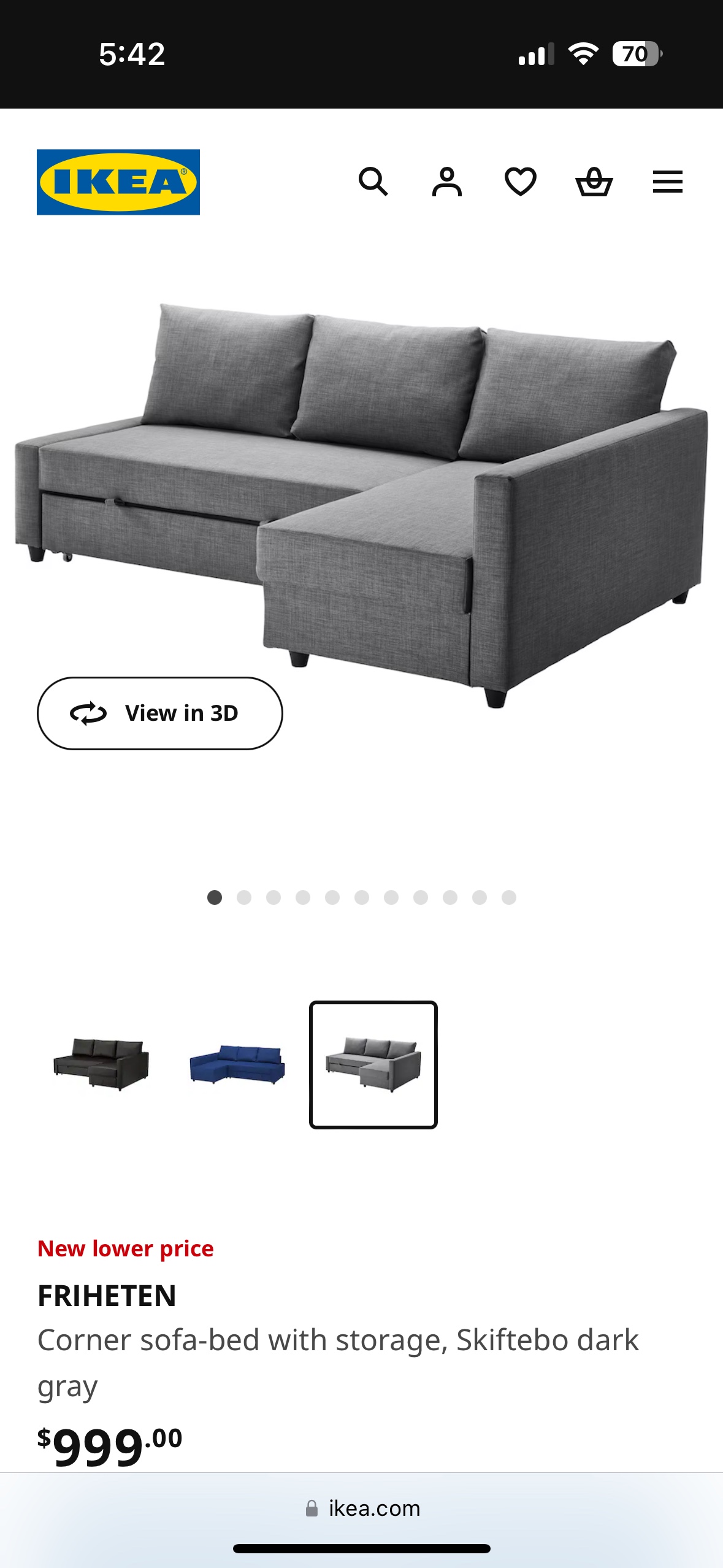IKEA FRIHETEN Corner Sofa Bed - photo 2
