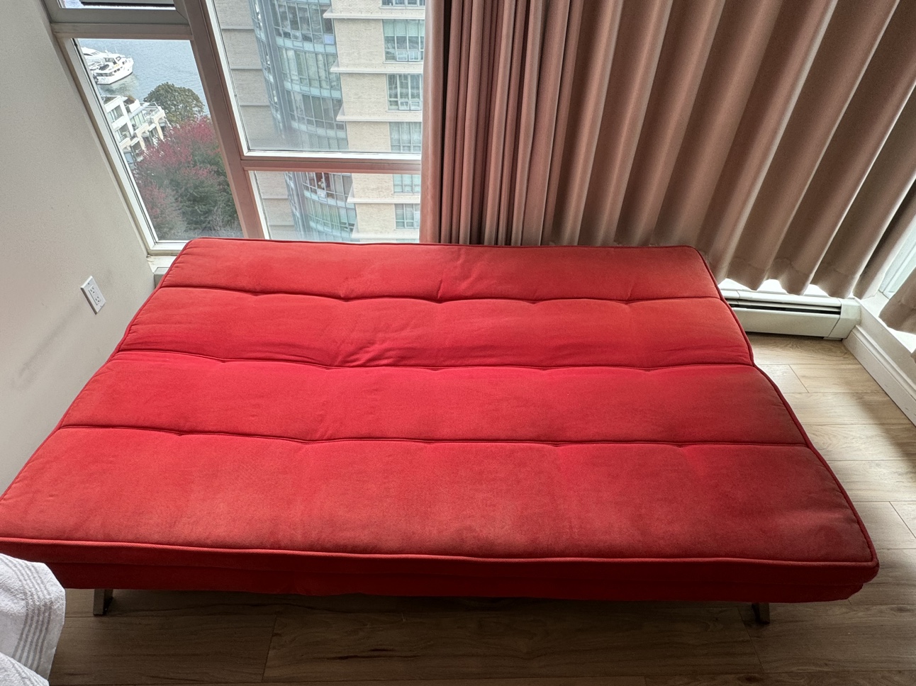 Red Futon Couch - photo 2