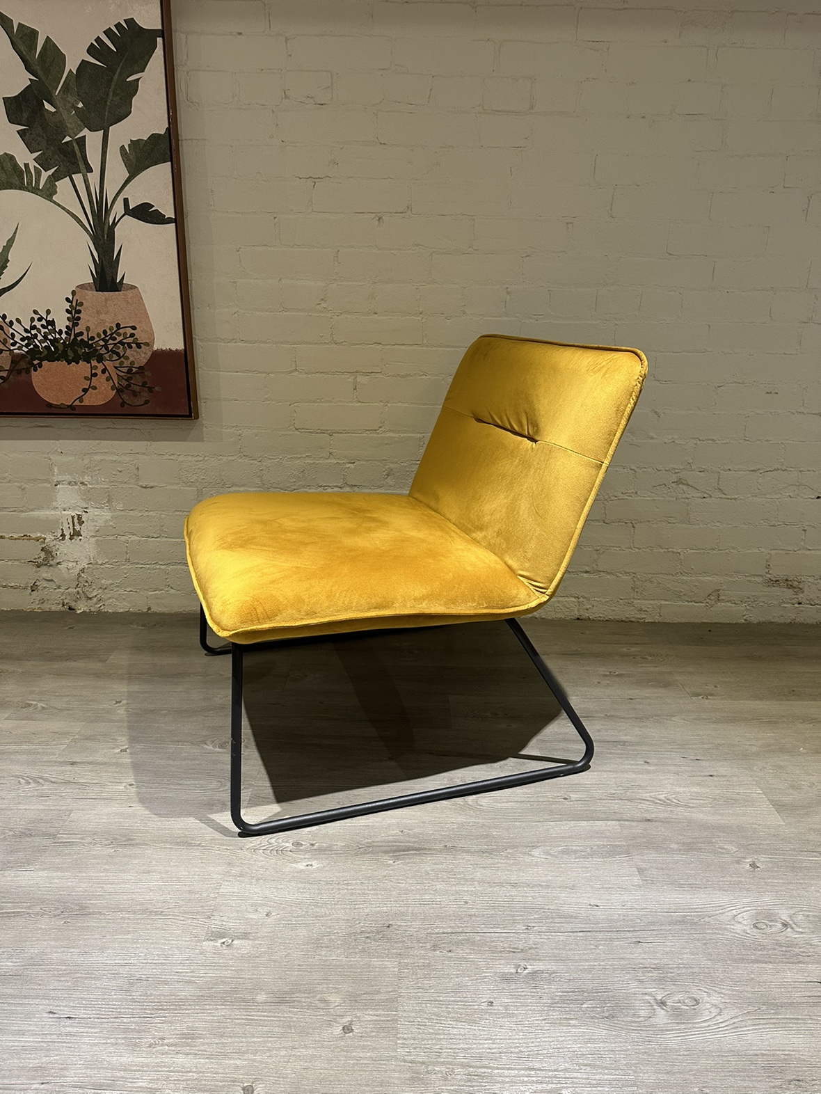 Mustard Yellow Velvet Accent Chair