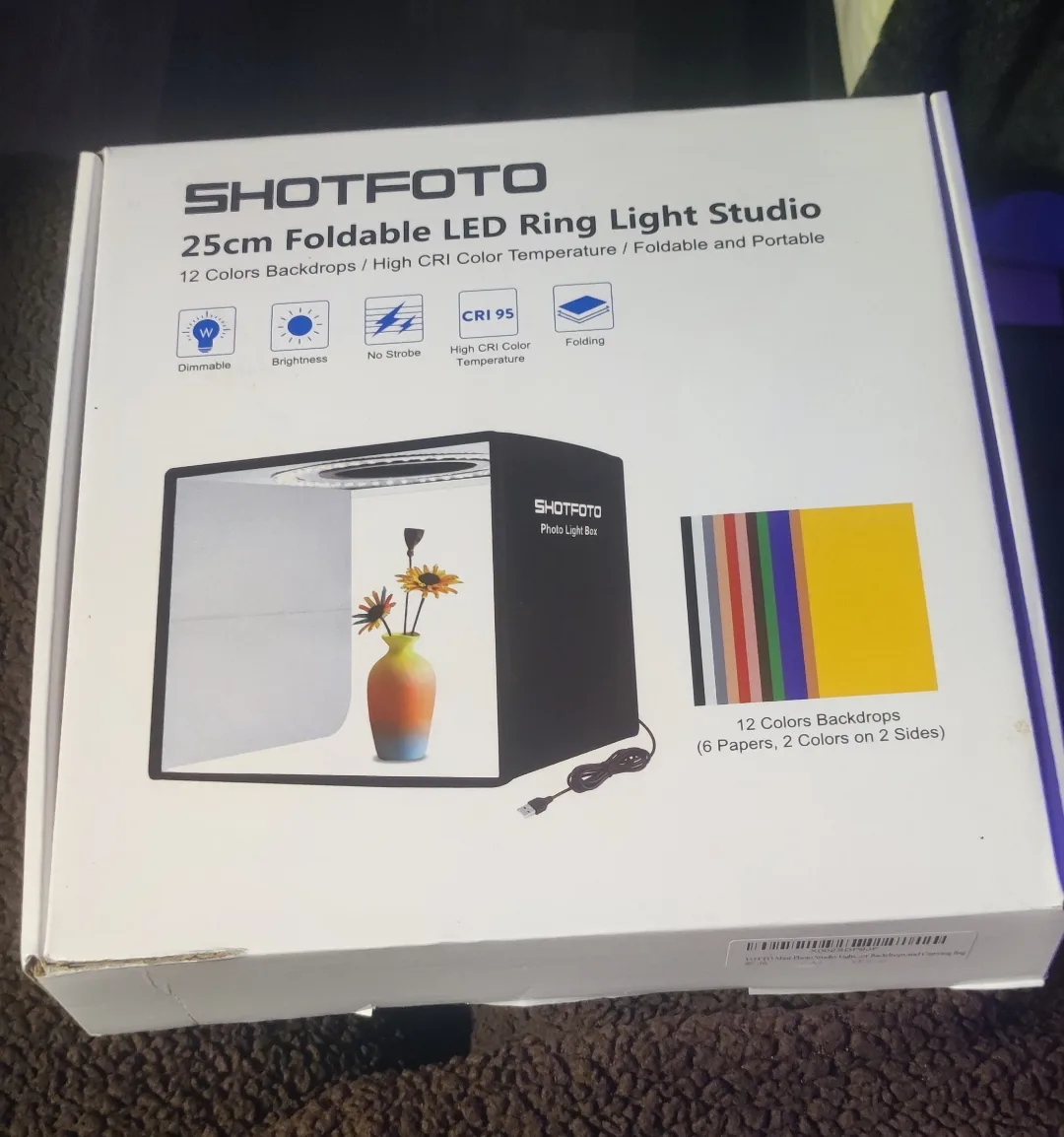 SHOTFOTO 25cm Foldable LED Ring Light Studio thumbnail